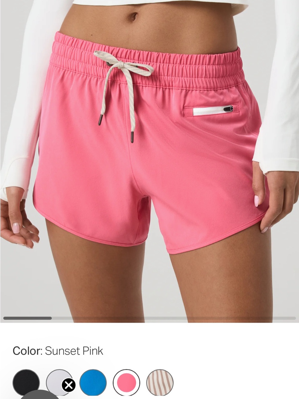 Vuori Clementine 2.0 Women's Athletic Drawstring Shorts in Sunset Pink